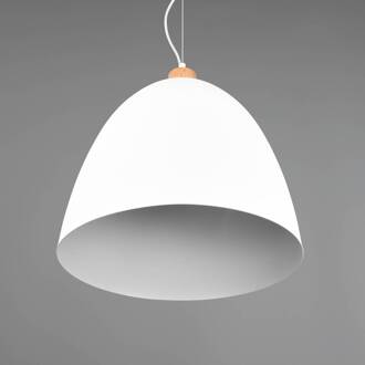 Hanglamp Jagger, 1-lamp, Ø 40 cm, wit wit, helder hout