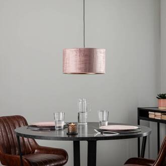 Hanglamp Jari stoffen kap 1-lamp, roségoud rosé, goud, zwart