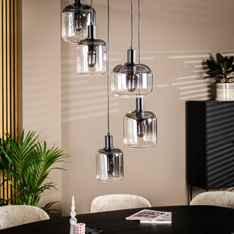 Hanglamp 'Jesalyn' 5-lamps, kleur Smoke