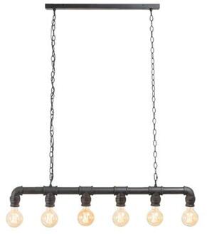 Hanglamp Jesse 6 lamps - zwart - 17,5x85x8 cm - Leen Bakker - 8 x 85 x 17.5
