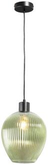 Hanglamp Jolien - Ø22x120 Cm - Metaal/Glas - Groen