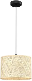 Hanglamp Jovin met rotan kap, Ø 25 cm beige, zwart