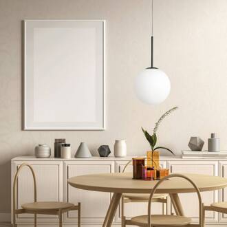 Hanglamp Jugen, zwart, 1-lamp zwart, wit