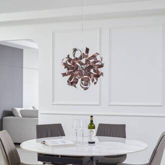 hanglamp Kaelor, Ø 46 cm, koperkleurig, aluminium satijn koper