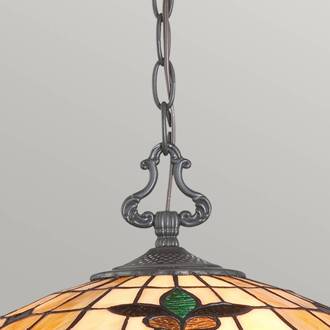 Hanglamp Kami in Tiffany-stijl antiek brons, multicolour