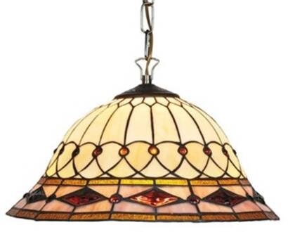 Hanglamp Kassandra in Tiffany-stijl 1-lichts Bruin, bont