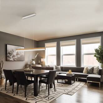 hanglamp Keijo, nikkel/eiken, 103 cm eiken naturel, nikkel mat