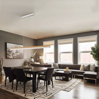 hanglamp Keijo, nikkel/eiken, 143 cm eiken naturel, nikkel mat