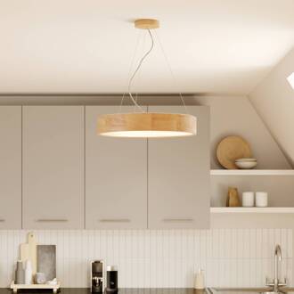hanglamp Kerio, Ø 47 cm, eikenhout eiken, gesatineerd