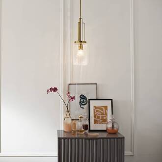 Hanglamp Kimrose, 1-lamp, messing messing geborsteld, helder