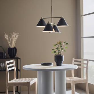Hanglamp Klint van metaal zwart 4-lamps
