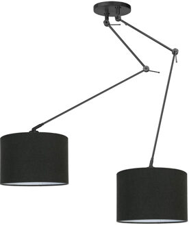 Hanglamp Knik 2 lichts met zwarte kappen Ø 40 cm zwart