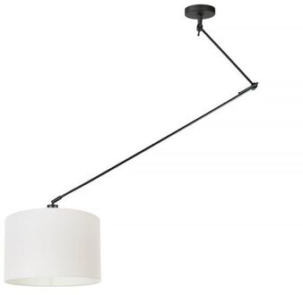 Hanglamp Knik met witte kap Ø 40 cm zwart