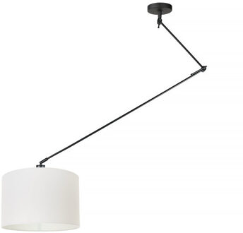 Hanglamp Knik met witte kap Ø 40 cm zwart