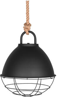 Hanglamp Korf | M - Zwart Metaal - Naturel Touw