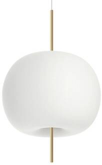 hanglamp Kushi, messing/wit, Ø 43 cm, dimbaar opaal