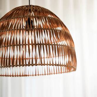 Hanglamp Lace, rotan kap, Ø 37 cm natuurlijke kleur, zwart