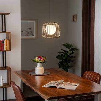 Hanglamp Ladore Ø 27 cm, zwart-chroom zwart-chroom, wit