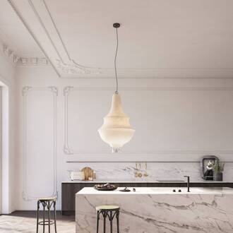 Hanglamp Lady D, wit, Ø 48 cm, glasvezel, E27