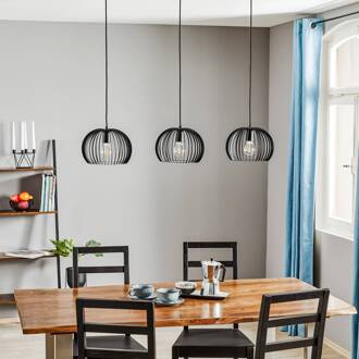 Hanglamp Larus van zwart staal, 3-lamps