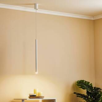 Hanglamp Las, 1-lamp, wit, kap 49cm