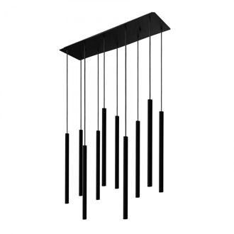 Hanglamp Laser Black 10 lichts L 78 cm B 20 cm zwart