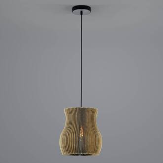 Hanglamp Layer van karton gebogen 1-lamp bruin, zwart