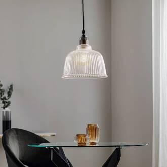 Hanglamp Leana, glas helder, 1-lamp, chroom chroom, helder