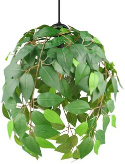 Hanglamp Leavy, zwart/groen, Ø 38 cm, 1-lamp, E27 groen, zwart