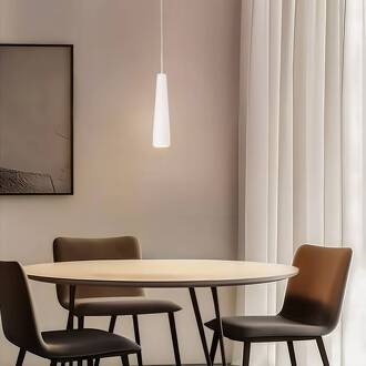 Hanglamp Lectra van keramiek in kegelvorm wit