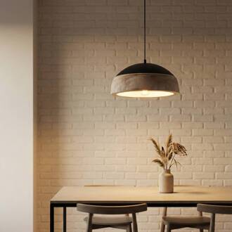 hanglamp Leivar, Ø 35 cm, hout/zwart, E27 zwart, licht hout