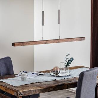 Hanglamp Leonora Dim 121 cm notenhout Zilver