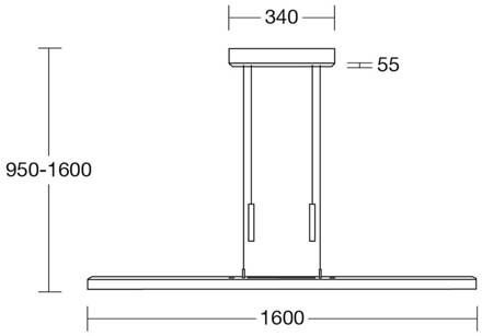 Hanglamp Leonora Dim up-down 160 cm notenhout Zilver