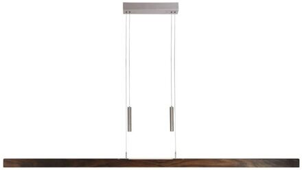 Hanglamp Leonora Dim up-down 160 cm notenhout Zilver