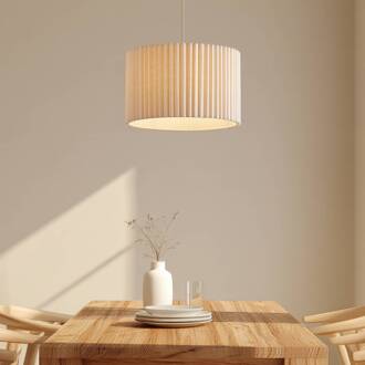 hanglamp Libbie, Ø 45 cm, linnen, crèmekleurig