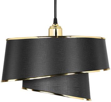 Hanglamp Lima, zwart/goud, stof, metaal, Ø 32 cm zwart, goud