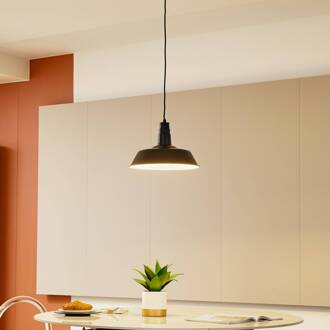 Hanglamp Lindby Laylan, zwart/wit, Ø 36 cm, metaal zwart, wit