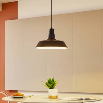 Hanglamp Lindby Laylan, zwart/wit, Ø 46 cm, metaal zwart, wit