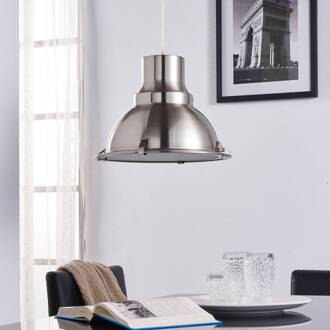 Hanglamp Lindby Letty, Ø 39 cm, nikkelkleurig, metaal, E27 satijn nikkel, mat