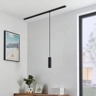 Hanglamp Lindby Linaro, 20 cm, zwart, 1-fase, Ø 6 cm