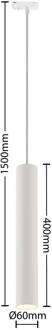 Hanglamp Lindby Linaro, 40 cm, wit, 1-fase, Ø 6 cm