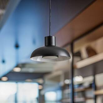 Hanglamp Linea, zwart, 1-lamp zwart, wit