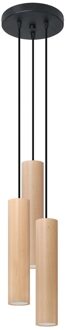 Hanglamp Lino 3 lichts Ø 20 cm hout Bruin