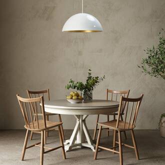 Hanglamp Lipeo, wit/goud, Ø 40 cm, metaal, E27 wit, goud