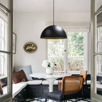 Hanglamp Lipeo, zwart/goud, Ø 40 cm, metaal, E27 zwart, goud