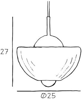 Hanglamp Lotus, amberkleurig, Ø 25 cm, glas, mondgeblazen barnsteen, goud