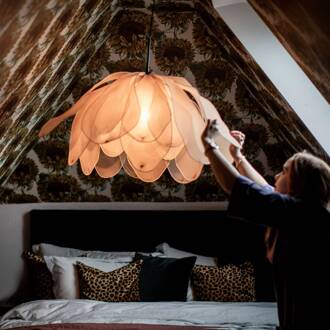 hanglamp Lou Lou, naturel, Ø 80 cm, stof natuur
