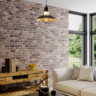 hanglamp Louisanne, bruin, metaal, Ø 35 cm bruin, helder, gesatineerd