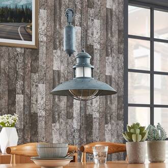 hanglamp Louisanne, verstelbaar, grijsgroen, metaal grijsgroen, helder