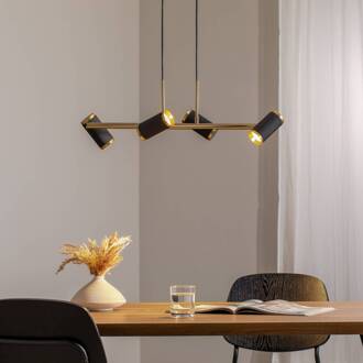 Hanglamp Lumen zwart/goud antiek lengte 66 cm 4-lamps metaal zwart, goud antiek